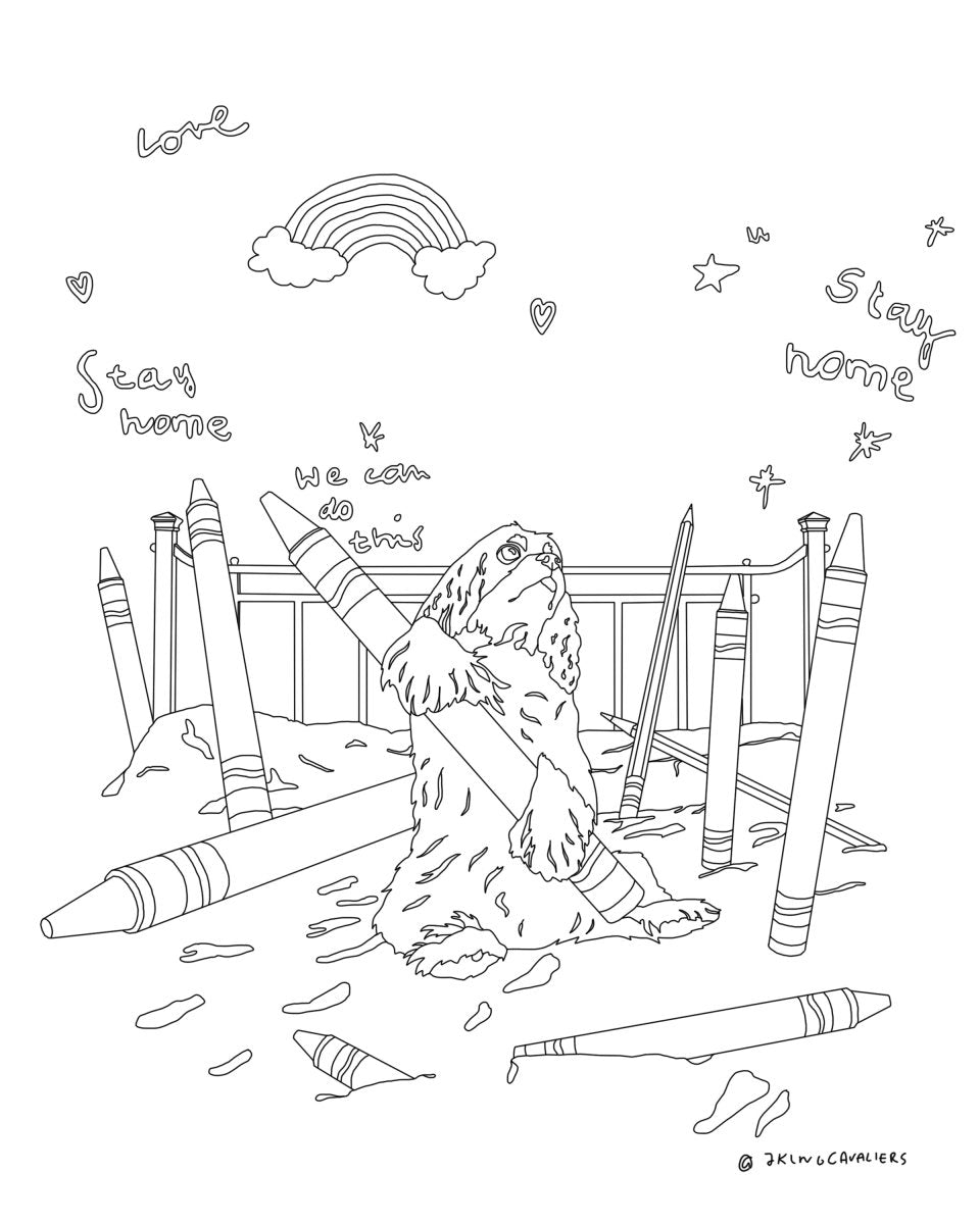 Crayons Colouring Page - 7KINGCAVALIERS